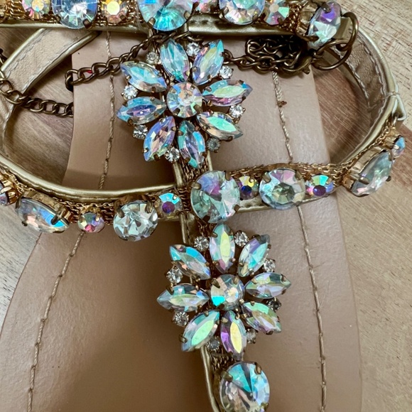 Rhinestone Chain Gladiator sandals size 7 - Picture 3 of 5